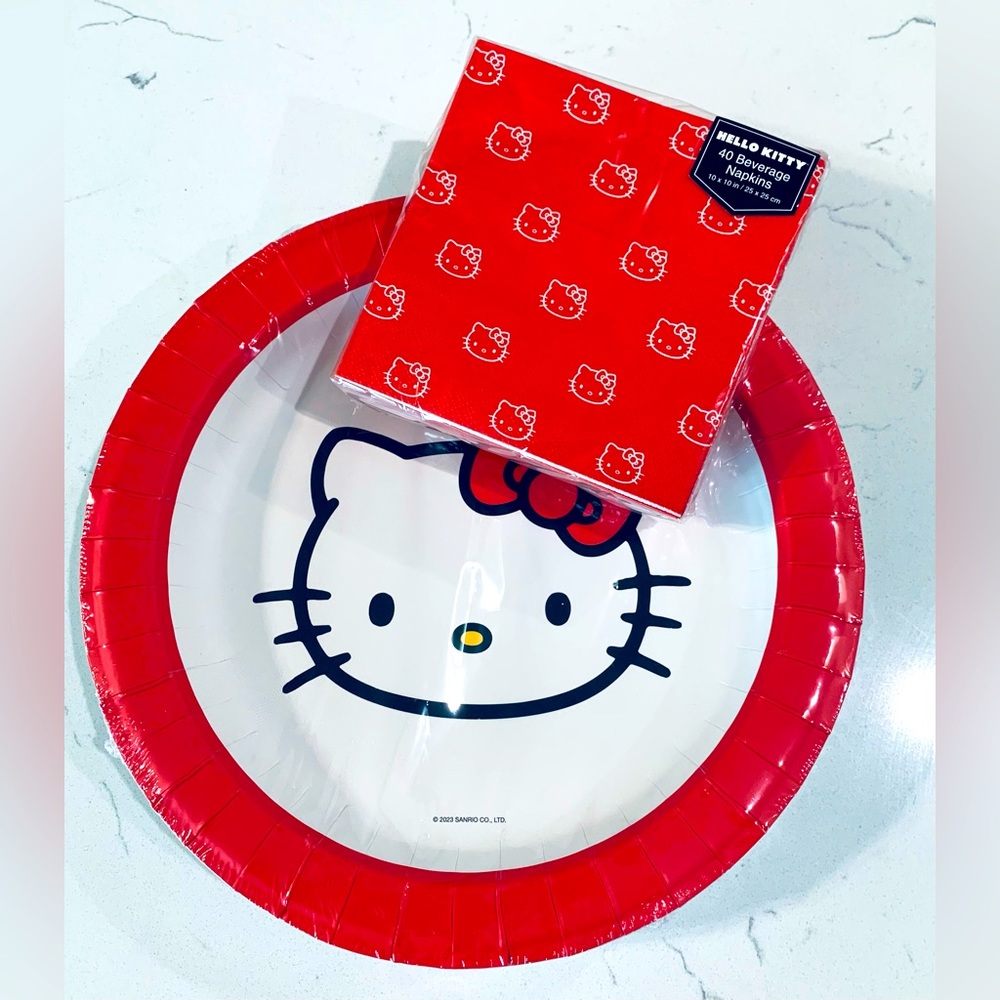 Hello Kitty Red Party Plates & Napkins